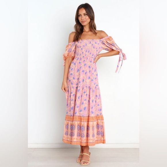 Petal & Pup Dresses & Skirts - PETAL AND PUP Clarisse Off Shoulder Midi Dress